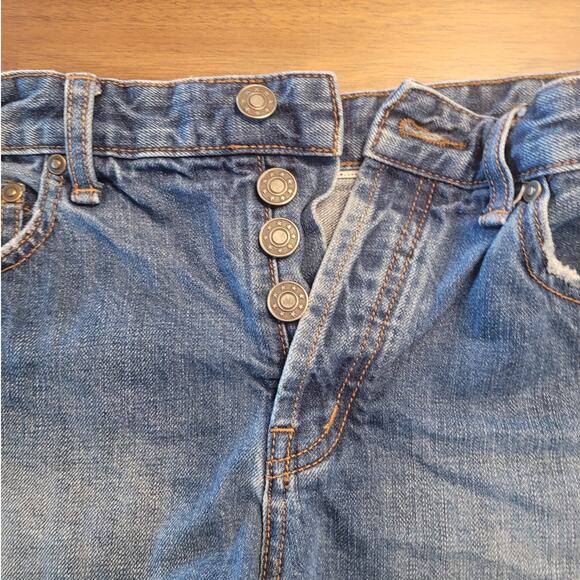 Free People Uptown Rock High Waist Denim Shorts Raw Hem Size 29 EUC - Picture 7 of 13